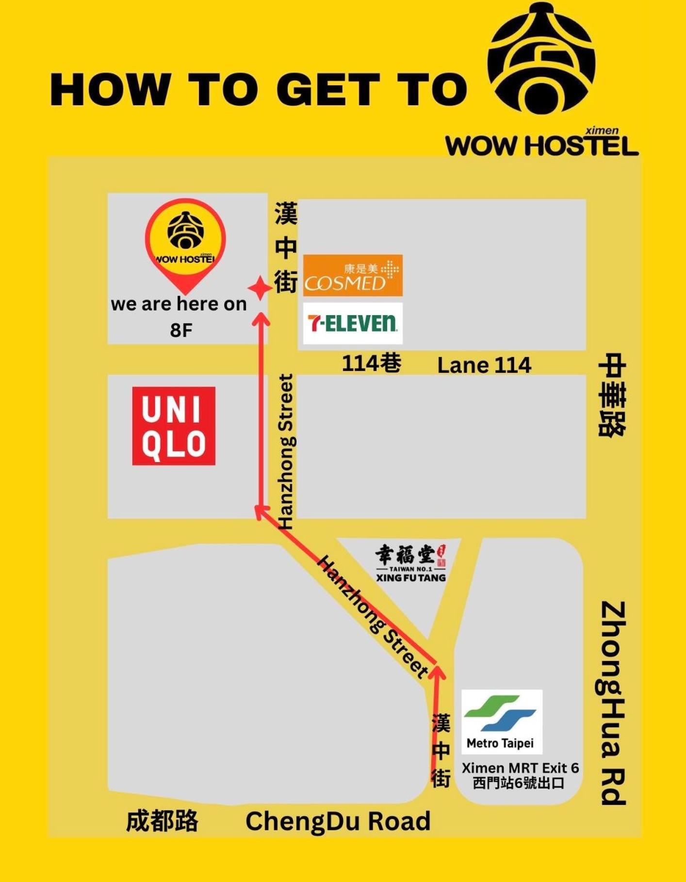 Ximen Wow Hostel Taipei Exterior foto